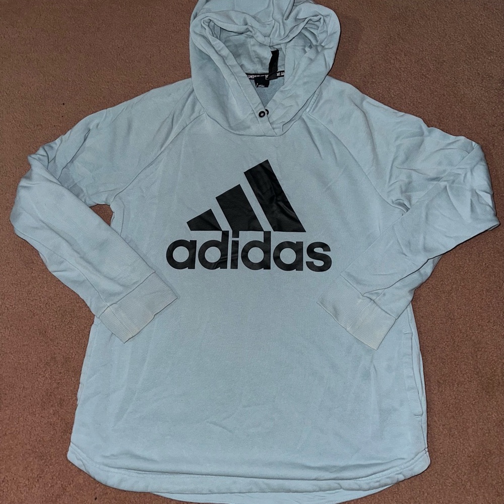 Adidas Baby Blue Hoodie Sweatshirt
